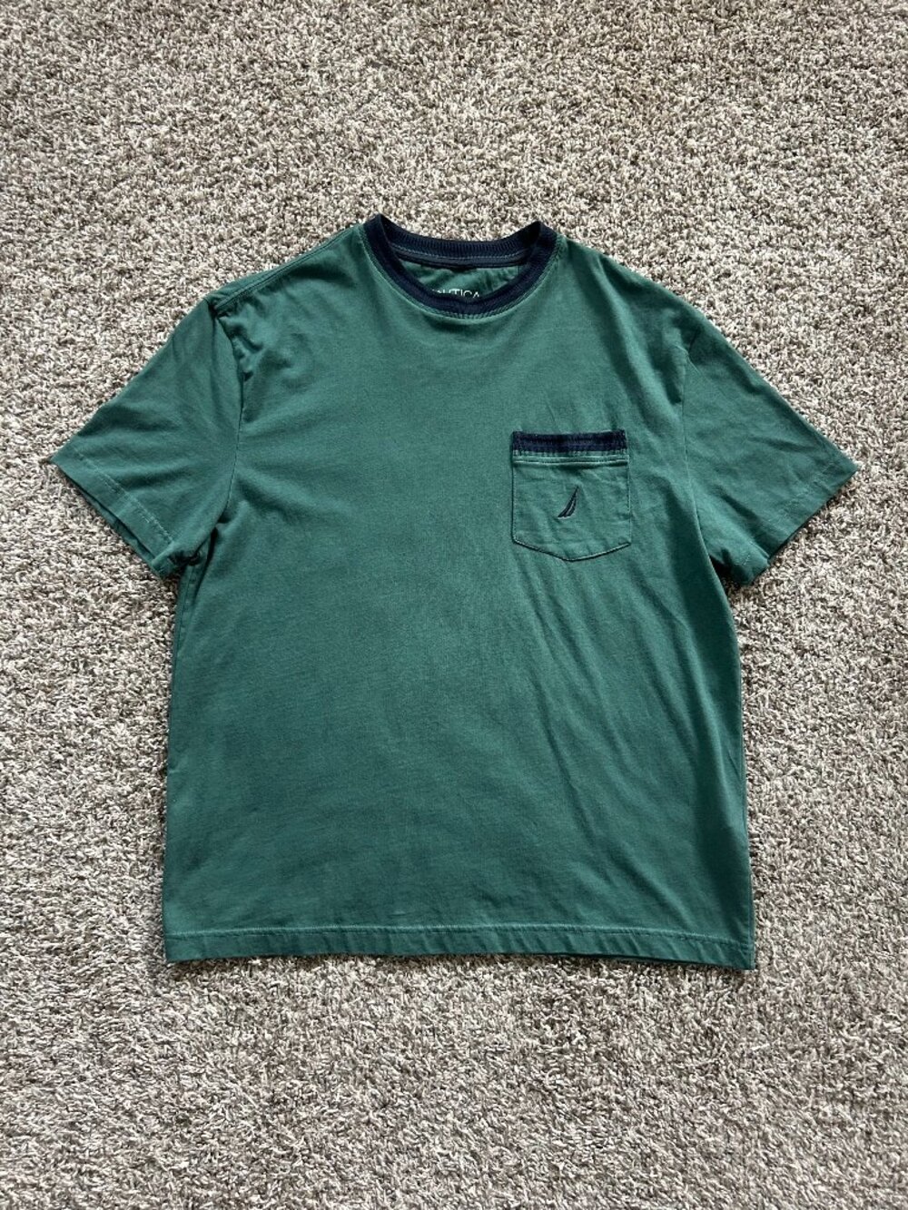 Nautica Men's Dark Green Pocket T-Shirt